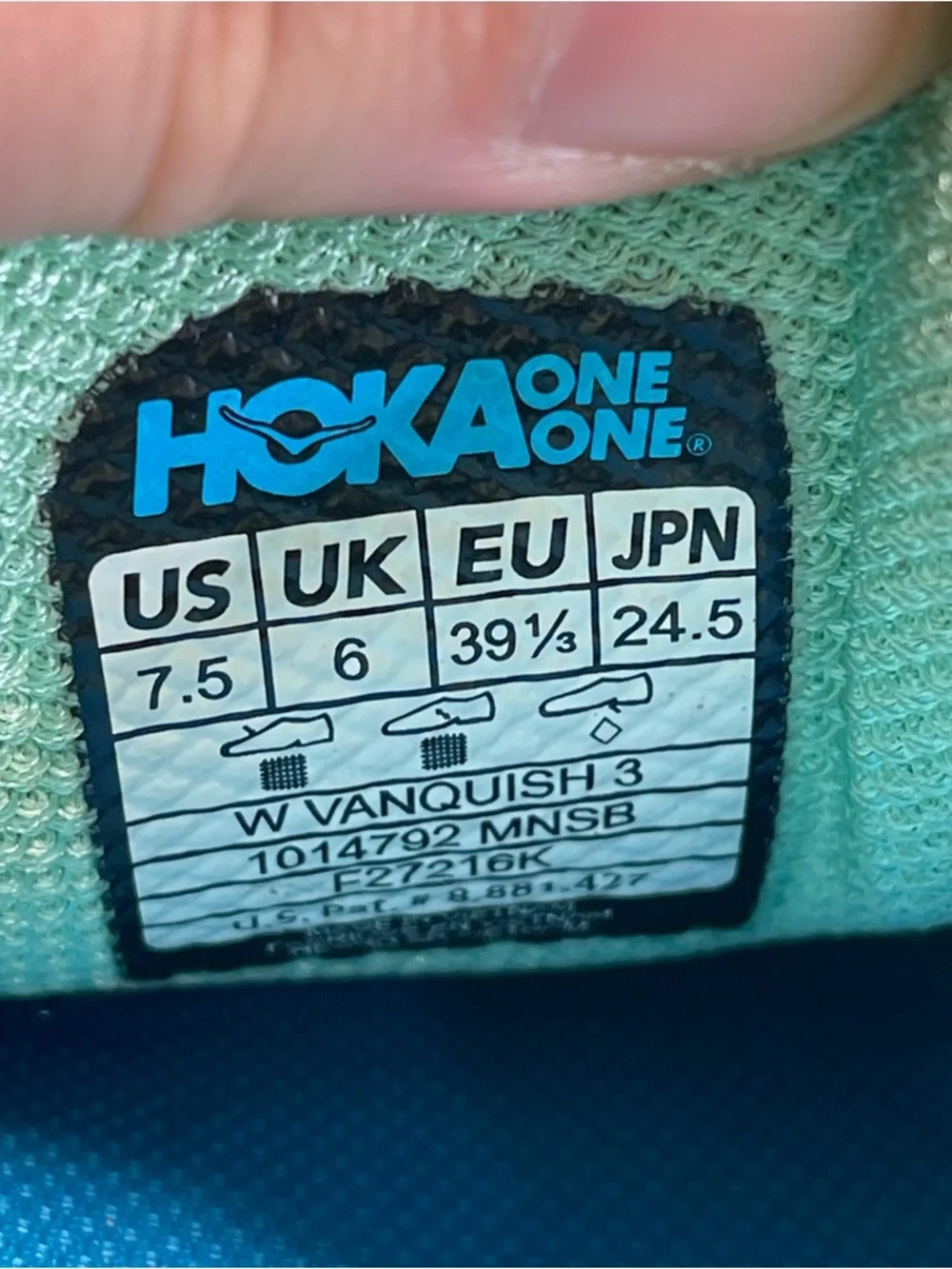 Hoka One One Vanquish 3 Running Shoes Size 7.5 Women’s